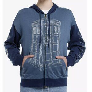 Doctor Who Her Universe TARDIS Color-Block Oversized Hoodie XL